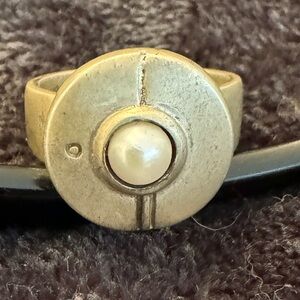 Vintage Lisa Jenks sterling silver ring with pearl size 6.5